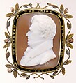 Cameo, Cameo by George W. Jamison (American, New York 1810–1868 Yonkers, New York), Helmet-conch shell, gold, and enamel, American