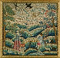 Embroidered Picture, Keturah Rawlins, Linen embroidered with wool and silk, American