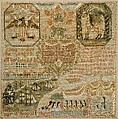 Sampler, Laura Hyde (American, 1787–1857), Silk embroidery on linen, American