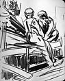 Two Seated Figures, George Luks  American, Conté crayon on paper, American