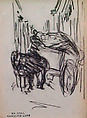 Wagon in Alleyway, George Luks (American, Williamsport, Pennsylvania 1866–1933 New York), Pastel on paper, American