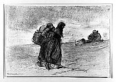 Fisherwomen, Winslow Homer (American, Boston, Massachusetts 1836–1910 Prouts Neck, Maine), Charcoal, white chalk, and graphite on off-white wove paper, American