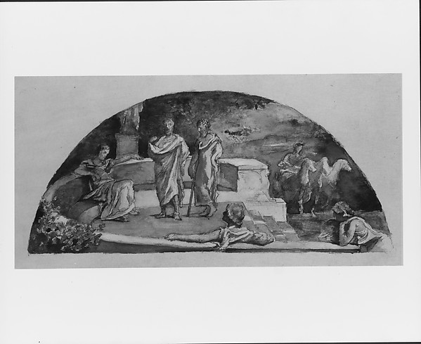The Relation of the Individual to the State: Socrates and His Friends Discuss "The Republic," as in Plato's Account; Color Study for Mural, Supreme Court Room, Saint Paul, Minnesota State Capitol, Saint Paul by John La Farge, The Metropolitan Museum of Art
