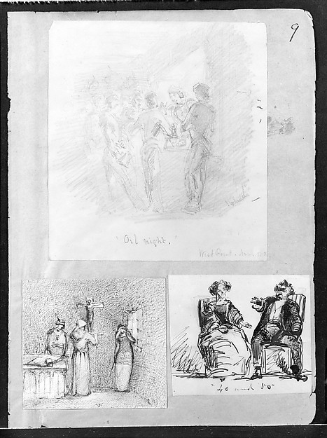 Oil Night (Recto); Several Sketches of Heads (Verso) (from Sketchbook) by James McNeill Whistler, The Metropolitan Museum of Art