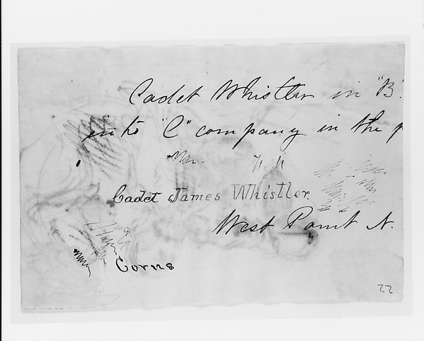 Partial Text from Letter (?); Autograph (from Sketchbook) by James McNeill Whistler