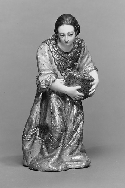 Kneeling woman with a basket (from a nativity) by an unrecorded maker, The Metropolitan Museum of Art