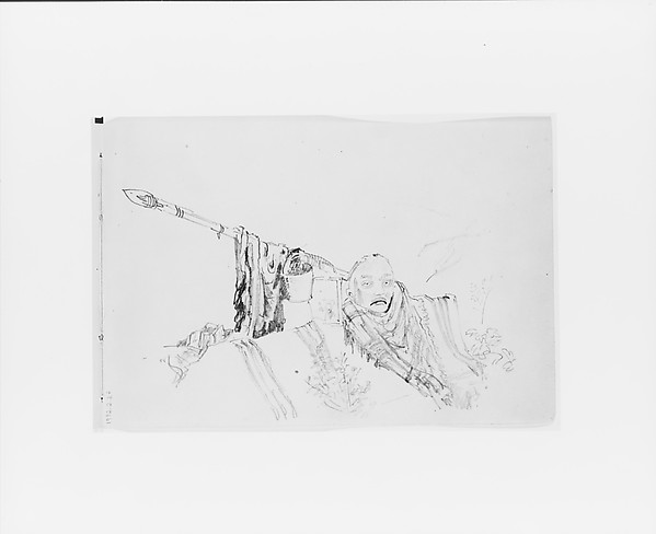 Still Life with Head and Spear (from Sketchbook X) by William Trost Richards, The Metropolitan Museum of Art