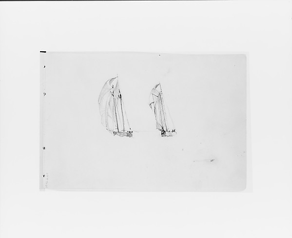 Study of Two Boats under Sail (from Sketchbook X) by William Trost Richards, The Metropolitan Museum of Art