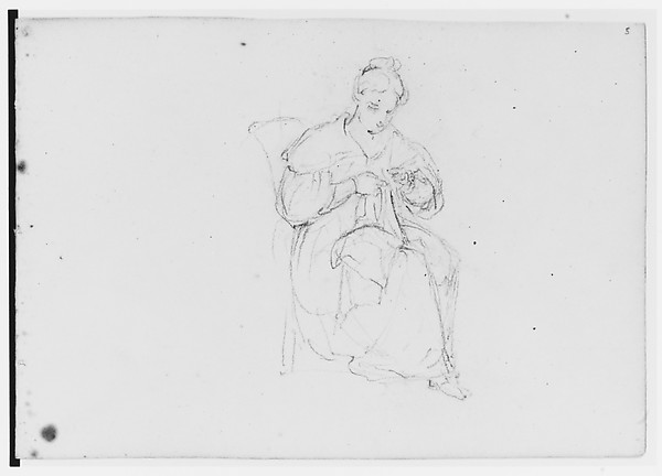 Female Figure Sewing (from Sketchbook)