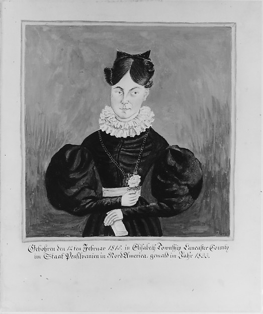 Portrait and Birth Record of Mahala Wechter