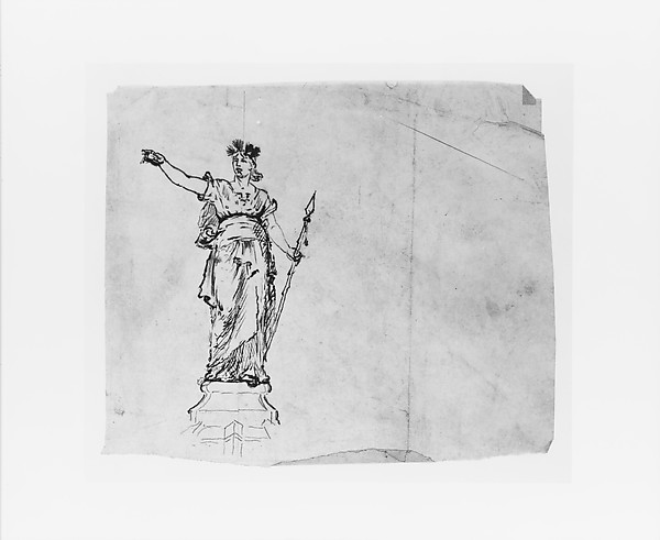 Study for Victory (from Sketchbook) by John Quincy Adams Ward, The Metropolitan Museum of Art