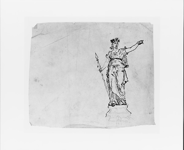 Study for Victory (from Sketchbook) by John Quincy Adams Ward, The Metropolitan Museum of Art