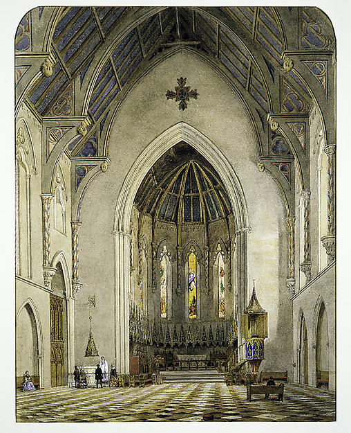Chancel of Trinity Chapel, New York by John William Hill, The Metropolitan Museum of Art