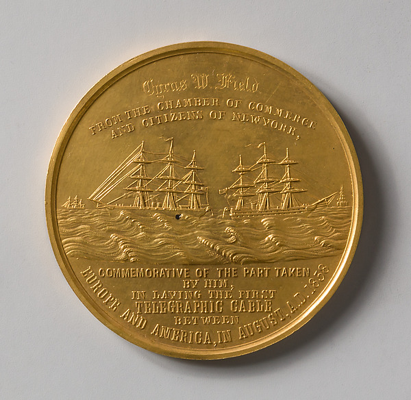 New York Chamber of Commerce Medal to Cyrus W. Field for the Laying of the Atlantic Cable by an unrecorded maker, The Metropolitan Museum of Art