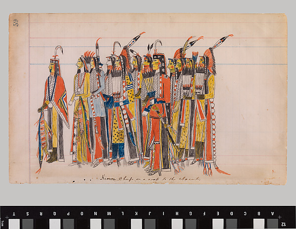 Kiowa Chiefs on a Visit to the Agent by Julian Scott Ledger Artist B, The Metropolitan Museum of Art