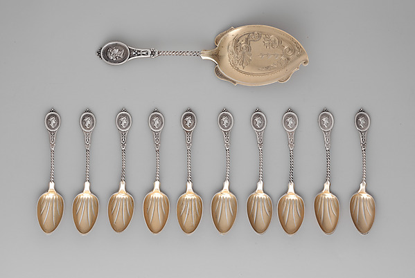 Ice Cream Slicer and 10 Ice Cream Spoons by Kidney, Cann & Johnson, The Metropolitan Museum of Art