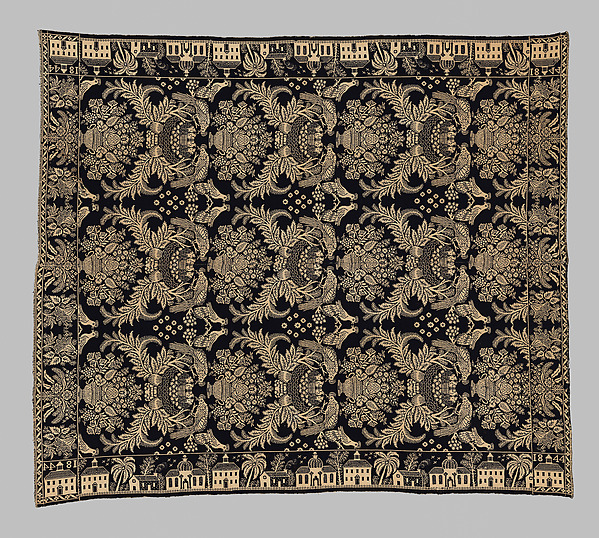 Coverlet, woven double cloth