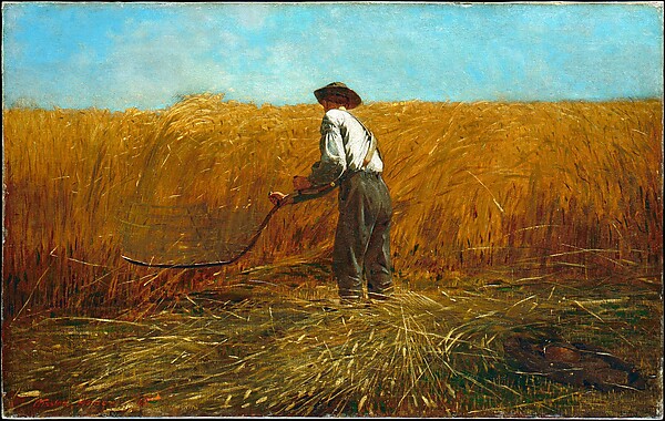 Winslow Homer, The Veteran in a New Field, 1865 — a soldier returned from war, harvesting