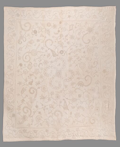 Embroidered coverlet