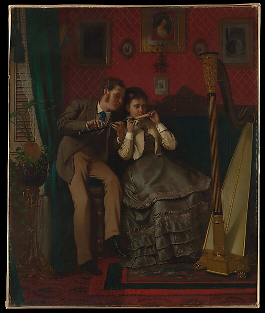 The Music Lesson, John George Brown, 1870