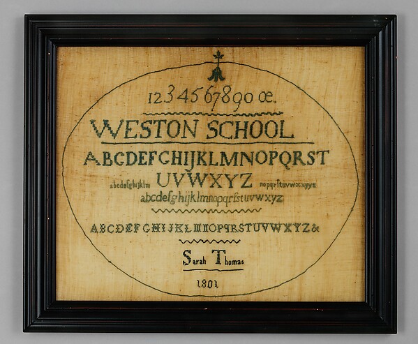 Sampler made at the Westtown Quaker School