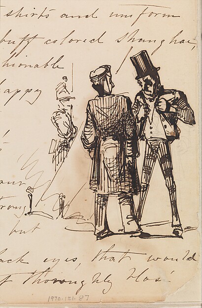 Three Men (Sketch in Lower Right Hand Corner of Handwritten Journal (from Sketchbook)