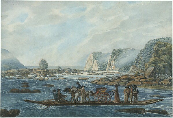 A Ferry Scene on the Susquehanna at Wright's Ferry, near Havre de Grace by Pavel Petrovich Svinin, The Metropolitan Museum of Art