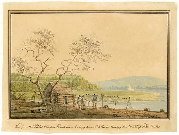 View from the Packet Wharf at Frenchtown Looking down Elk Creek by Benjamin Henry Latrobe, The Metropolitan Museum of Art