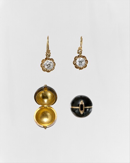 Pair of Earrings with Snap-on Covers by an unrecorded maker, The Metropolitan Museum of Art