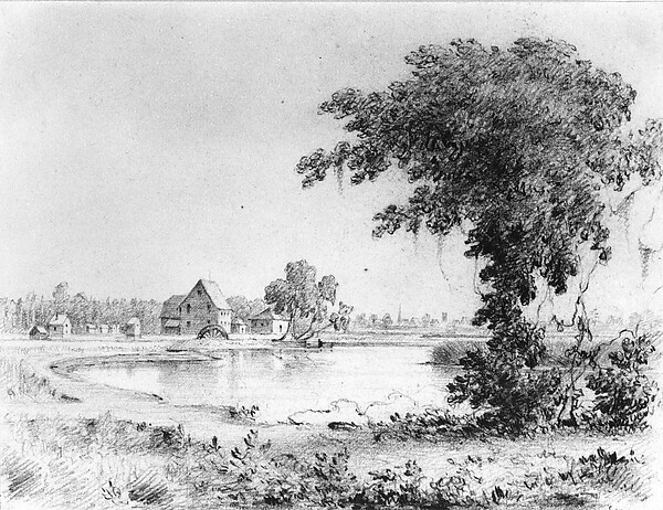 Lake Scene with Cottages (from Cropsey Album)
