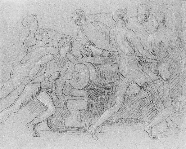 Sailors Maneuvering a Cannon, Possibly a Study for "The Death of Sir John More at Corunna" by John Singleton Copley, The Metropolitan Museum of Art