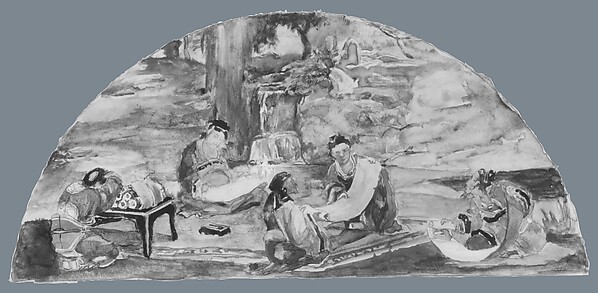 The Recording of Precedents: Confucius and His Pupils Collate and Transcribe Documents in Their Favorite Grove; Color Study for Mural, Supreme Court Room, Minnesota State Capitol, Saint Paul by John La Farge, The Metropolitan Museum of Art