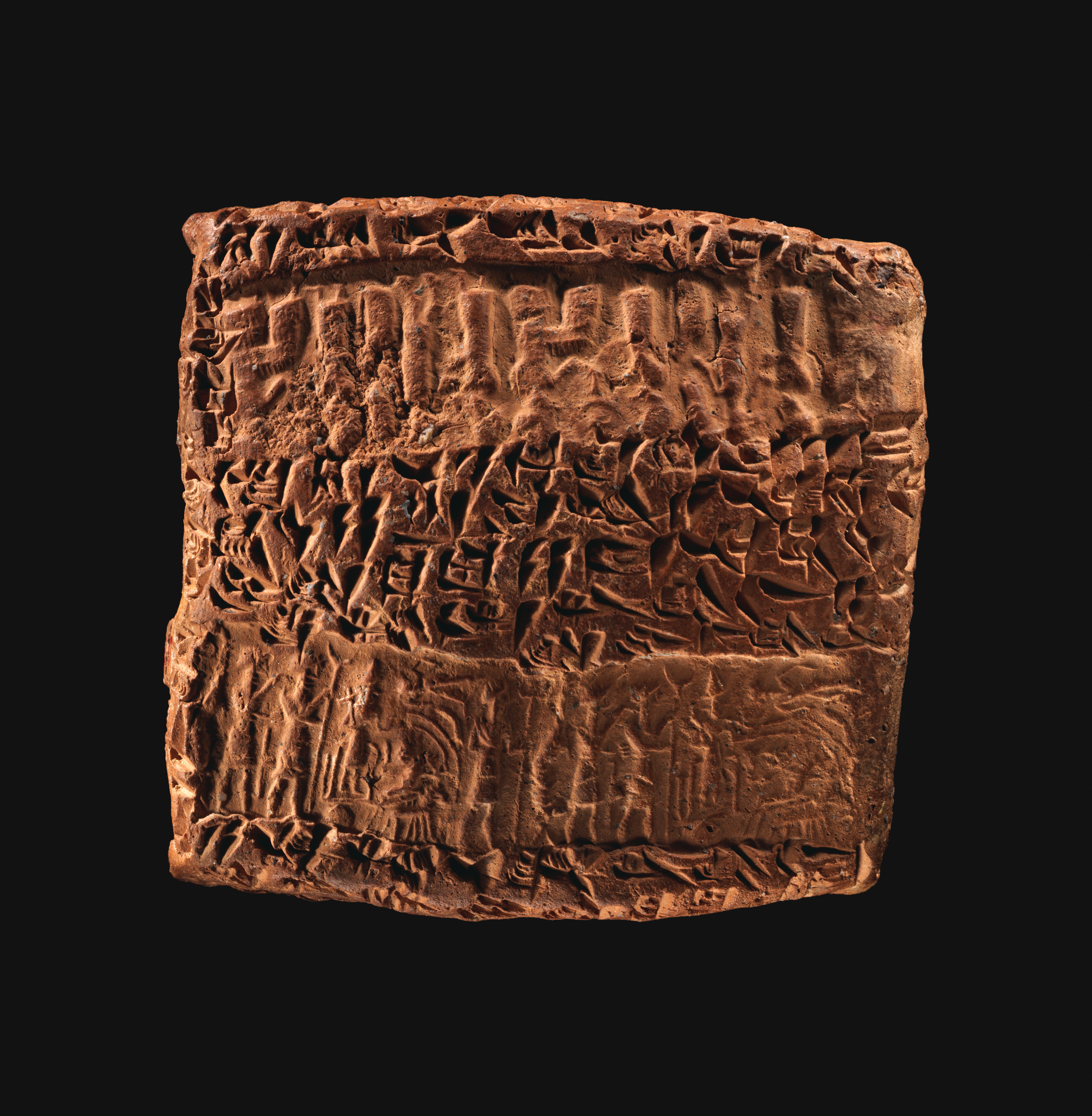 Cuneiform Tablet Case Impressed With Four Cylinder Seals In Assyrian And Anatolian Styles For