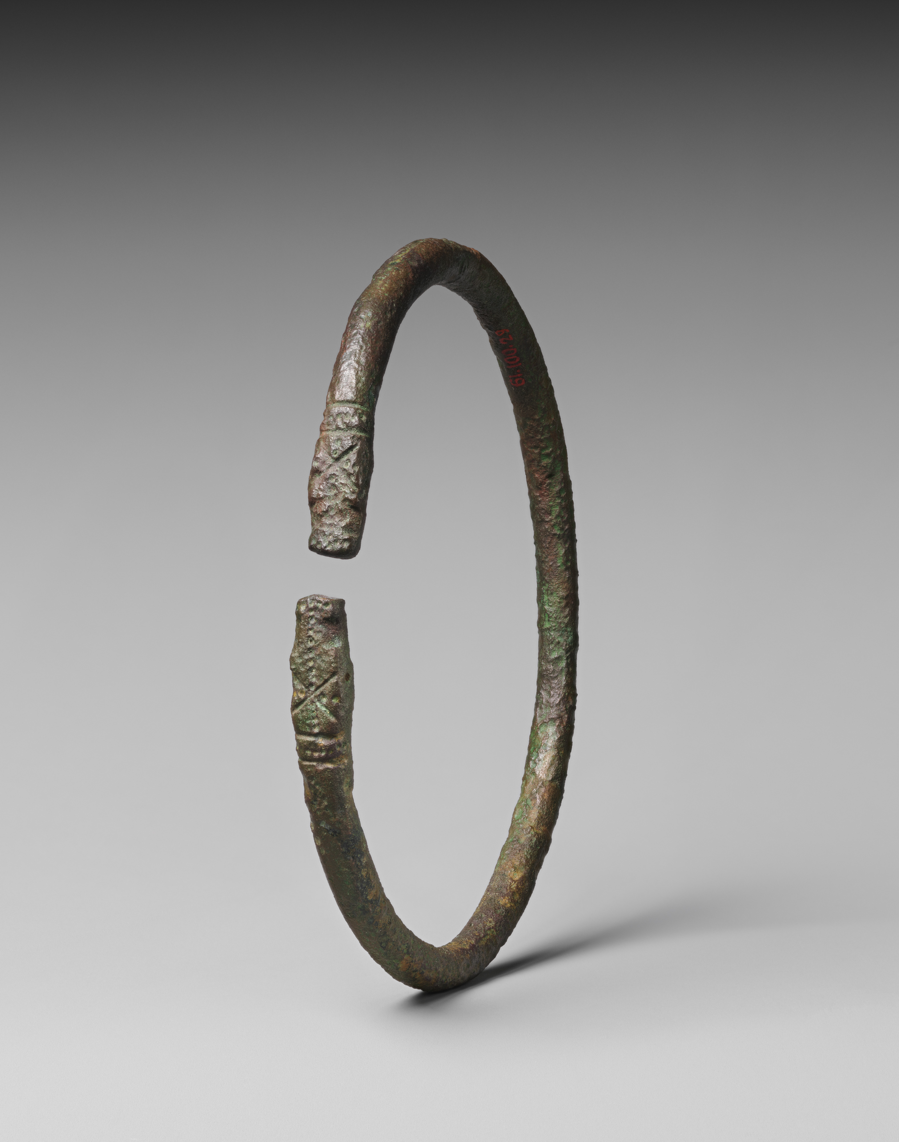 Harness or bridle ornament or fitting (?), Iran, Iron Age II, Date ca. 9th  century B.C., Iran, Hasanlu, Iran, Bronze, 5.39 x 2.56 in. (13.69 x 6.5  cm), Metalwork-Equestria - Album alb4893939