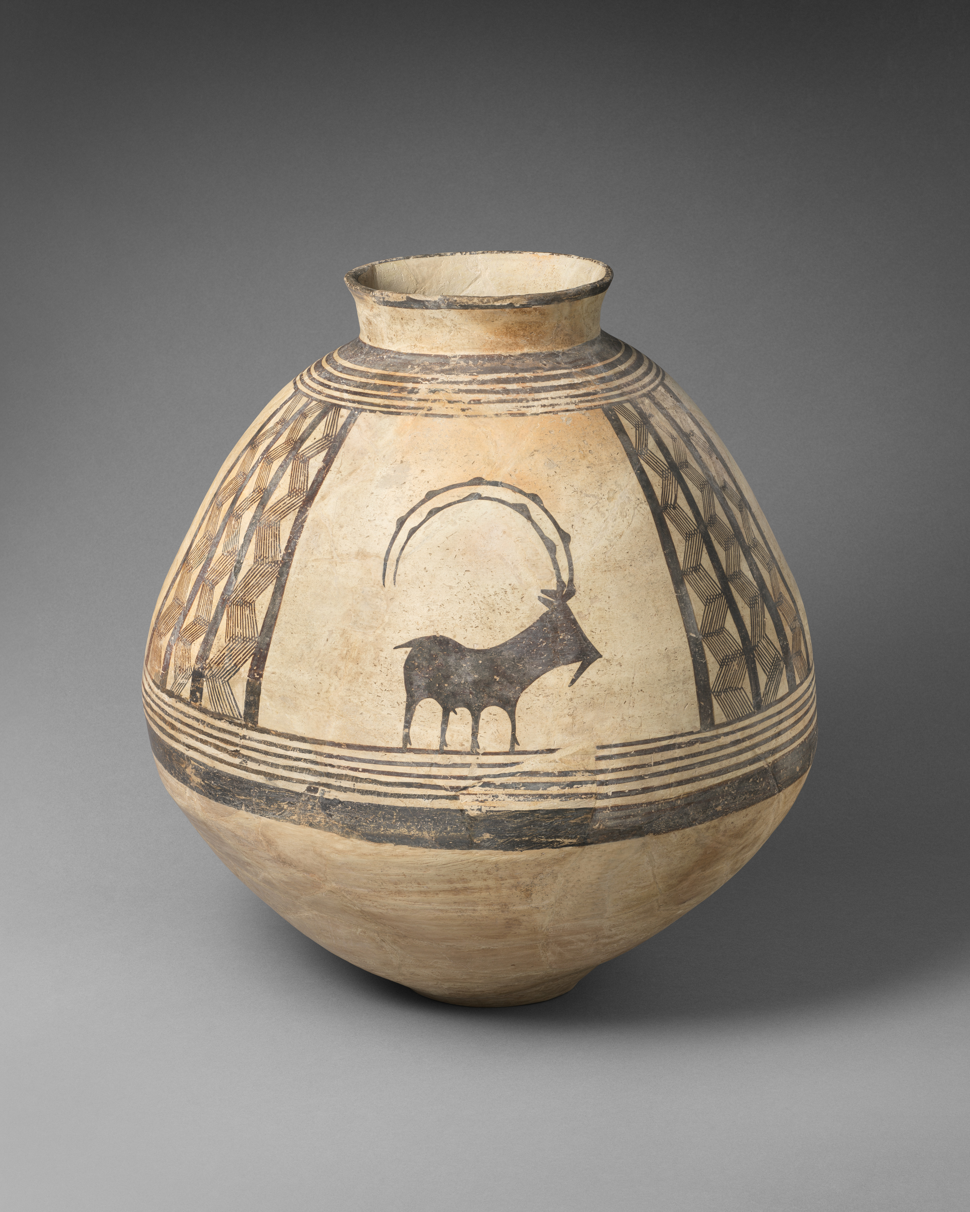 Storage jar decorated with mountain goats - Chalcolithic - The