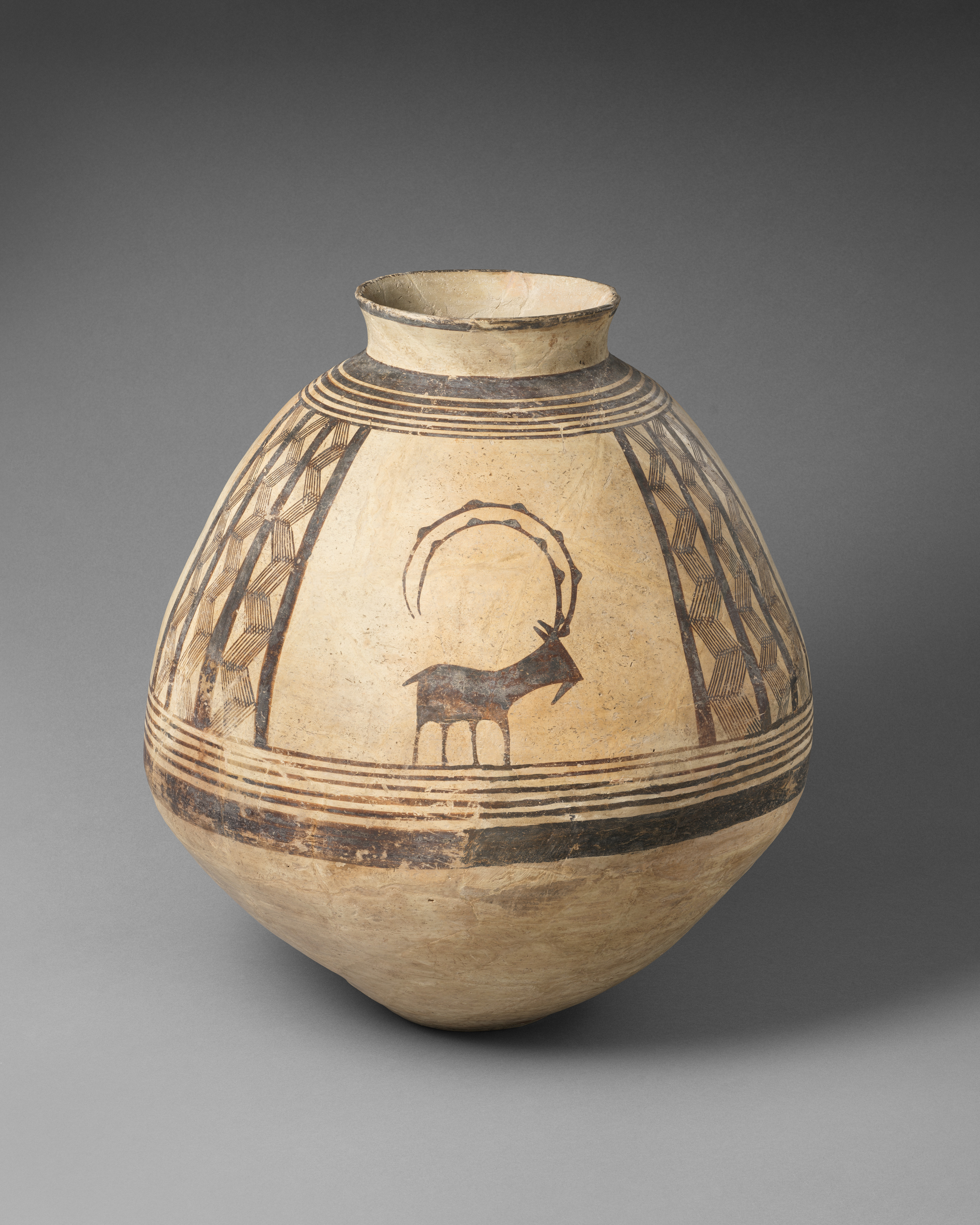 Storage jar decorated with mountain goats - Chalcolithic - The