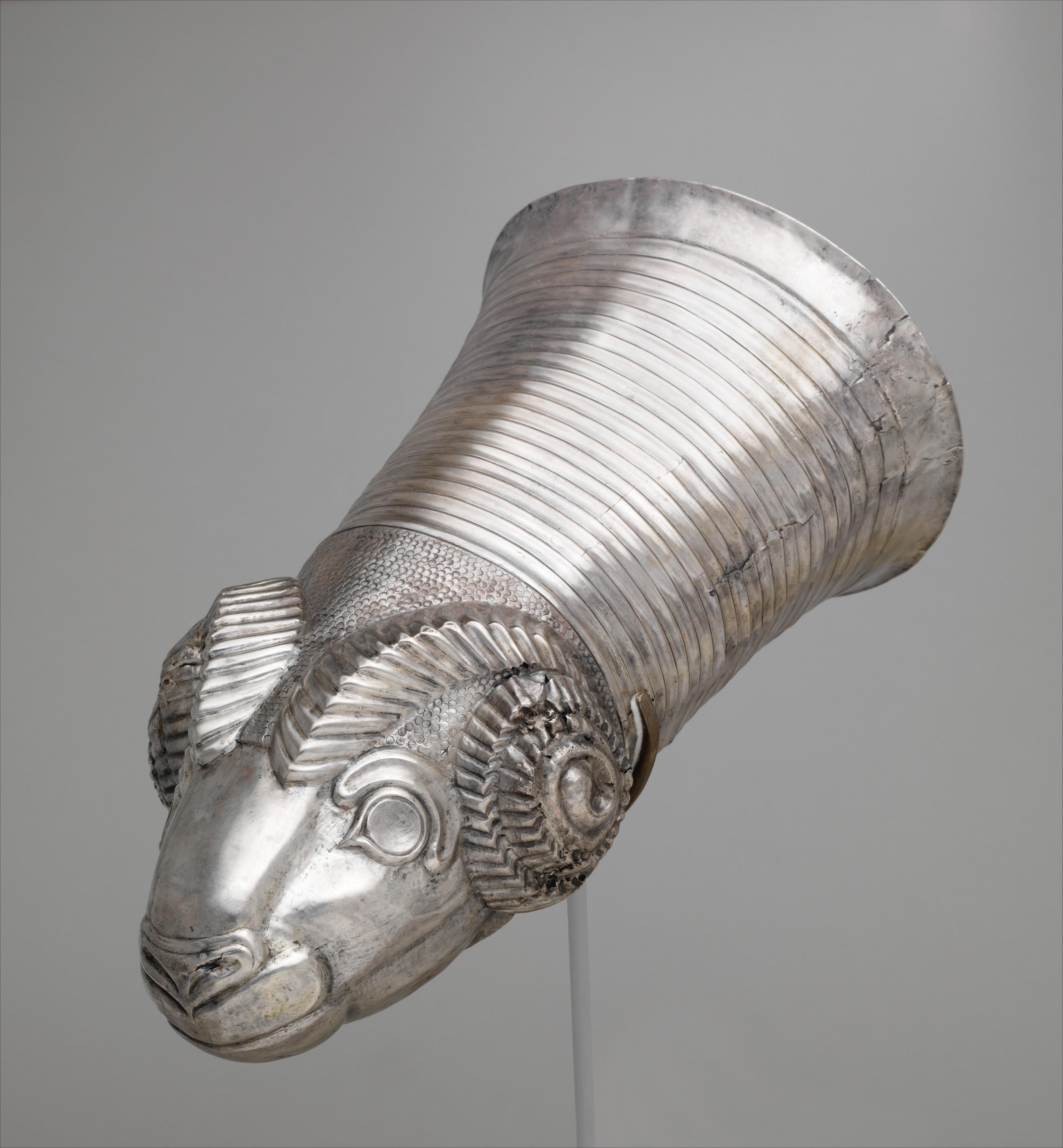 Vessel terminating in the head of a ram | Iran | Iron Age III | The  Metropolitan Museum of Art