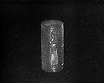 Cylinder seal with cultic scene, Neutral Chalcedony (Quartz), Assyro-Babylonian