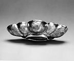 Lobed bowl, Silver-gilt, niello inlay, Sasanian