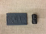 Cylinder seal with hunting scene, Black Steatite, Assyrian(?)