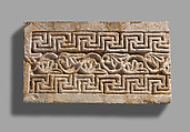Wall decoration with geometric and vegetal design, Stucco, Sasanian