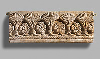 Wall decoration with vegetal design, Stucco, Sasanian