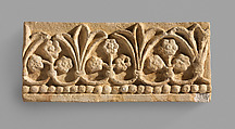 Wall decoration with floral and vegetal design, Stucco, Sasanian