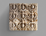 Wall decoration with pomegranates in palmettes, Stucco, Sasanian