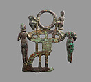Openwork plaque with figures, Bronze, Babylonian