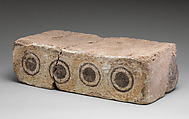 Brick with guilloche design, Ceramic, glaze, Assyrian