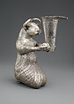 Kneeling bull holding a spouted vessel, Silver, Proto-Elamite