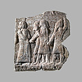 Relief: procession of captives, Gypsum alabaster, Assyrian