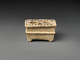 Rectangular container, Gypsum alabaster, shell, bitumen inlay, Sumerian