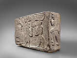 Orthostat relief: seated figure holding a lotus flower, Basalt, Hittite